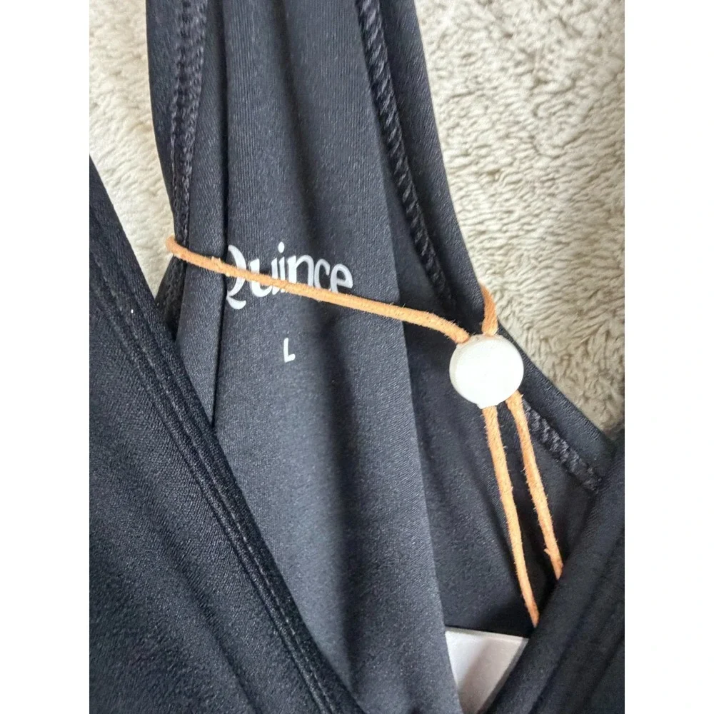 NWT Quince Ultra-Form Active Dress Womens L Black 4-Way Stretch Built-In Shorts